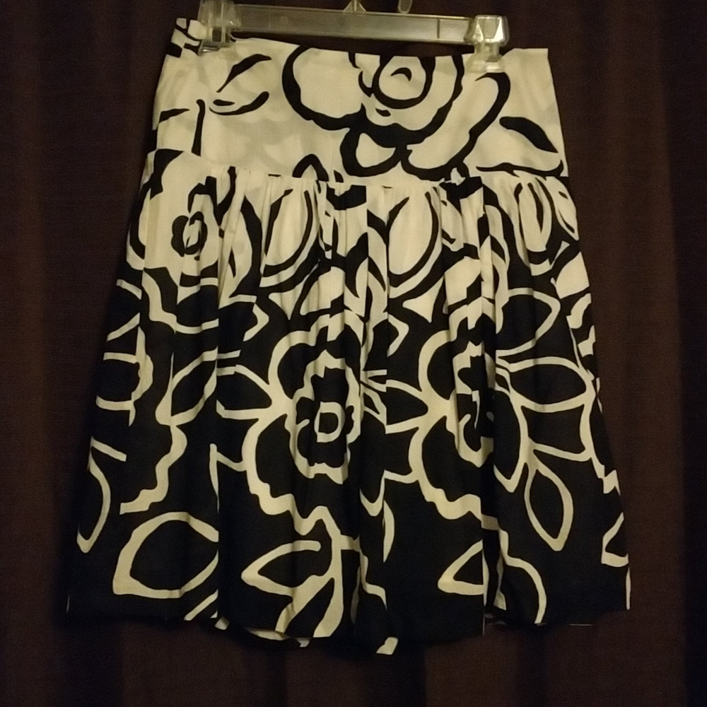Dropped waist, A-line, floral skirt, lined